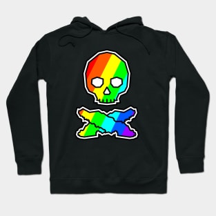 Vancouver Island Skull and Cross Bones - Colourful Rainbow Jolly Roger - Vancouver Island Hoodie